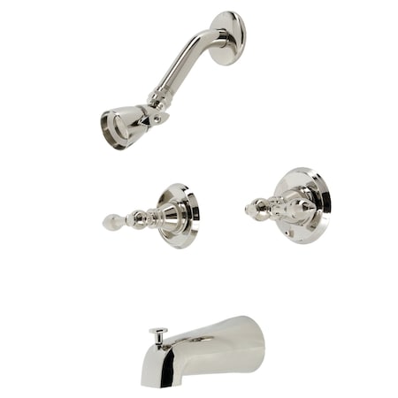 Kingston Brass Two-Handle Tub and Shower Faucet, Polished Nickel KB246ACL